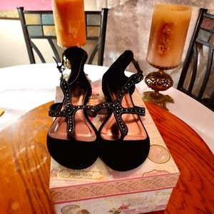 BAMBOO-Black Emblished Dress Shoes-Size 8